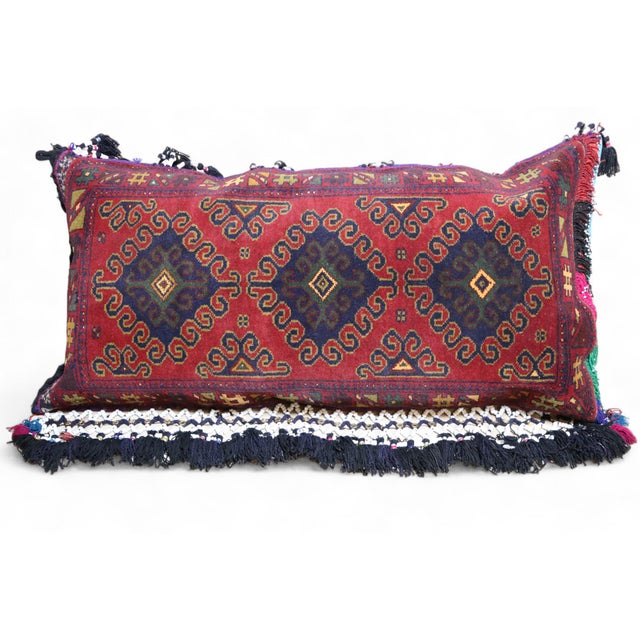 Vintage Afghan Nomad Rug Seat Cushion Cover, 1970s For Sale - Image 3 of 18