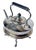 Vintage English silver-plated lidded tea kettle with stand and candle warmer. Wood and silver-plated handle and wood lid...