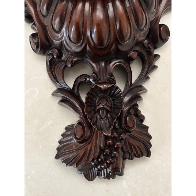 1970s Carved Wooden Wall Shelf For Sale - Image 6 of 8