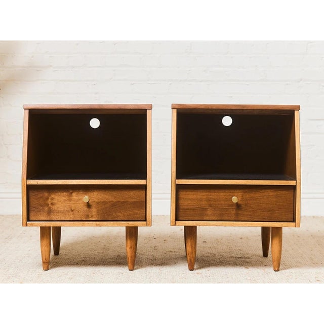 Mid 20th Century Restored Pair of Nightstands, Pair For Sale - Image 4 of 10