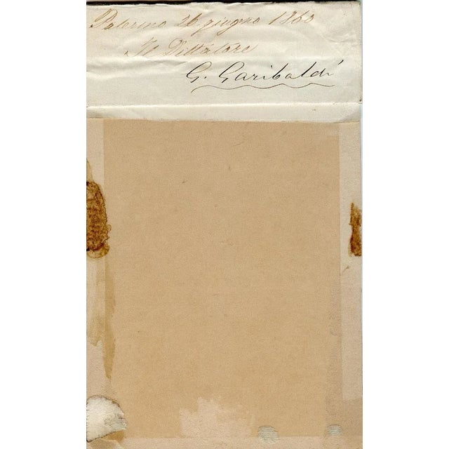 Early Signed Portrait of Giuseppe Garibaldi is an albumen print signed on clichè and dated 26 June 1860. Excellent...