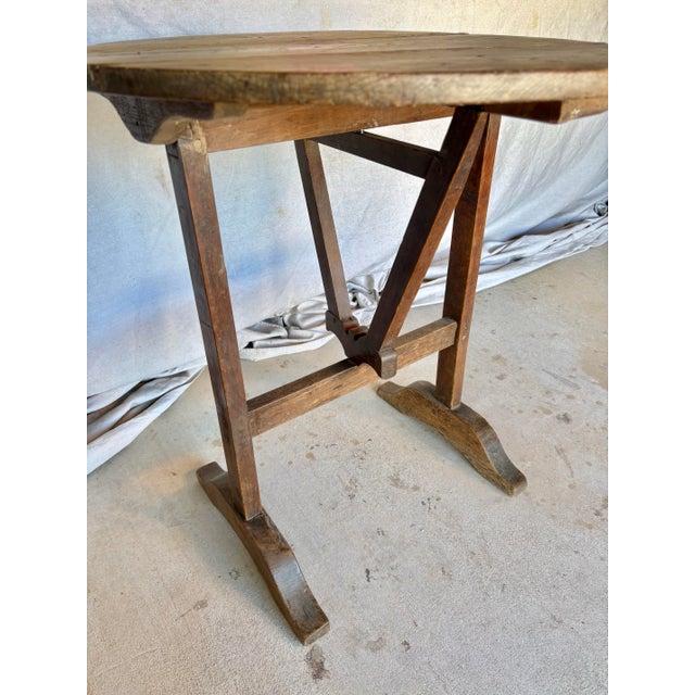 19th Century Petite French Walnut Wine Tasting Table For Sale - Image 4 of 12