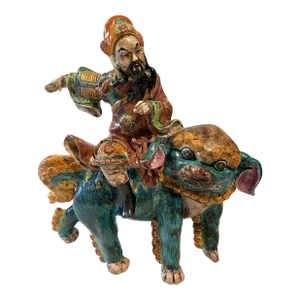 Early 20th Century Chinese Sancai Glazed Pottery Warrior