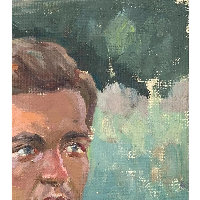 Realism Portrait Oil Painting: Young Man, Ukrainian Art 1970s For Sale - Image 3 of 6
