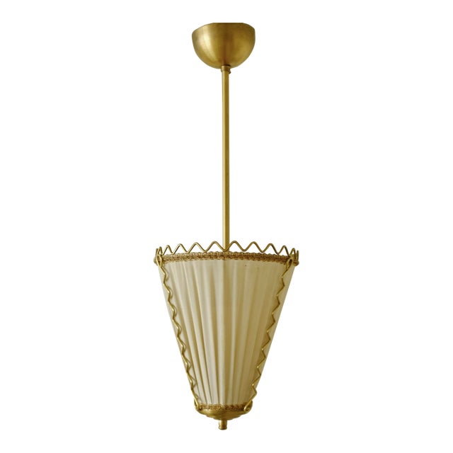 1950s Brass and Silk Pendant For Sale