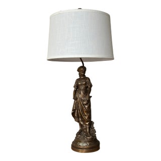 1930s French Statue Lamp "La Grace De Dieu" For Sale