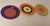 Ceramic Set of Three Glazed Ceramic Concentric Circle Plates With Gold Leaf Details Signed For Sale - Image 7 of 14