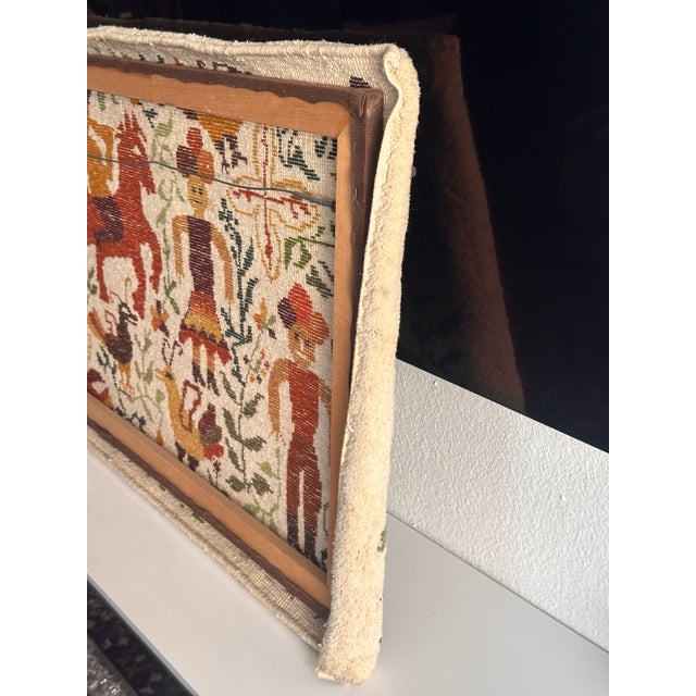 1950s Mid-Century Olga Fisch Wool Tapestry Rug on Frame for Hanging For Sale - Image 5 of 12