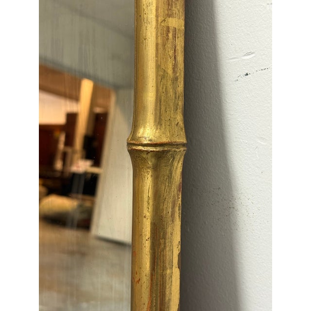 Giltwood Faux Bamboo Wall Mirror For Sale - Image 9 of 12