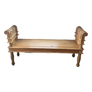 19th Century Primitive Bench or Day Bed Neoclassical Directoire Antique For Sale