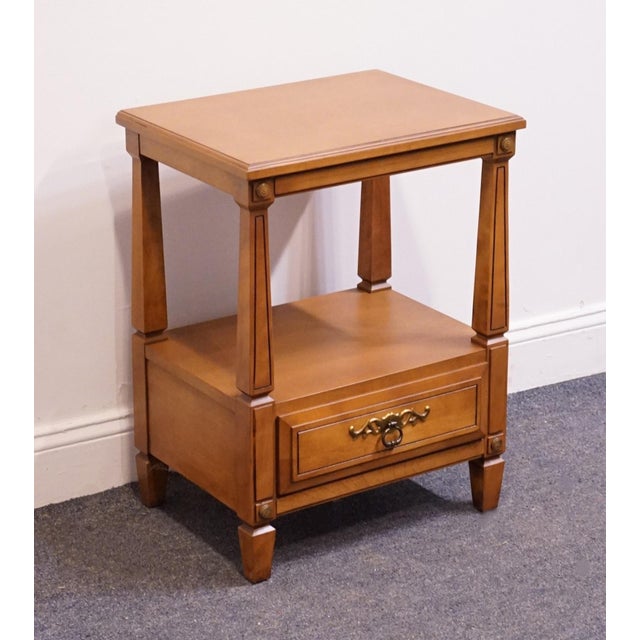 RWAY Rway Furniture Solid Hard Rock Maple Italian Neoclassical Tuscan Style 20" Tiered Nightstand For Sale - Image 4 of 13