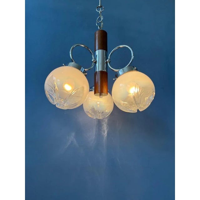 Mid-Century Space Age Murano Glass Pendant Light Ceiling Lamp from Mazzega, 1970s For Sale - Image 6 of 11