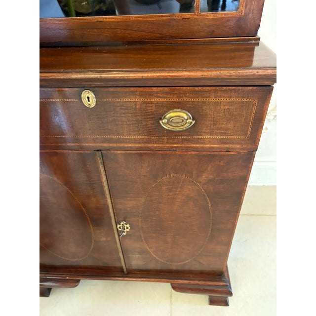 Antique Victorian Mahogany Inlaid Bookcase, 1880 For Sale - Image 16 of 18