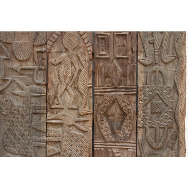 Brown Large Beautifully Carved Nupe Door For Sale - Image 8 of 12