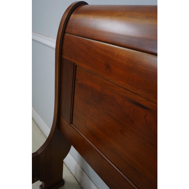 Crescent Cherry Queen Size Sleigh Bed For Sale - Image 12 of 14