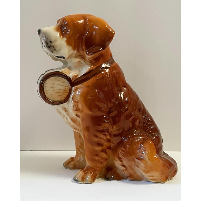 A big charming St. Bernard bank with great puppy dog eyes! This fabulous Vintage ceramic dog bank is large and in mint...