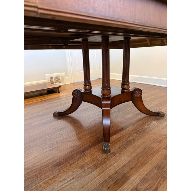 1980s Large Double Pedestal Dining Table by Henredon For Sale - Image 5 of 10