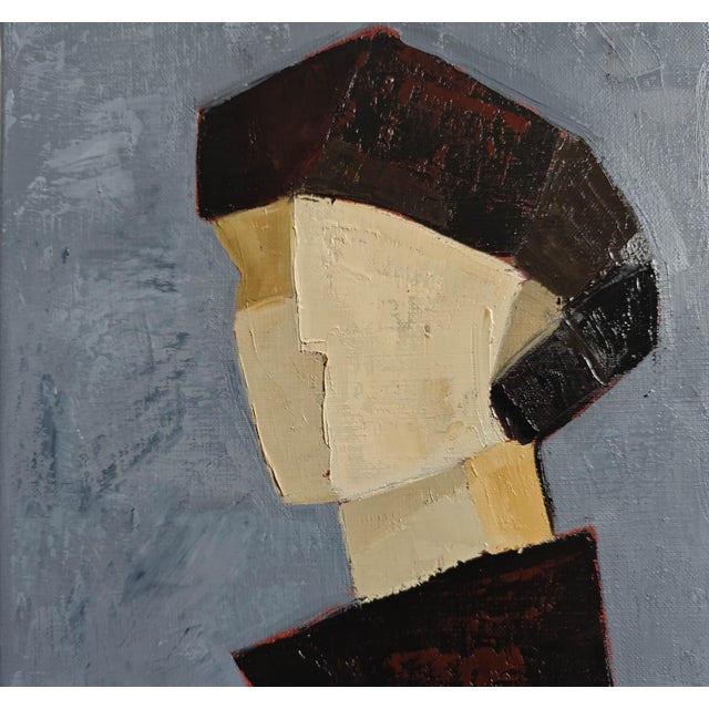 2020s Ambiguë, Contemporary Geometric Portrait Oil Painting, Framed by Sophie Dumont For Sale - Image 5 of 8