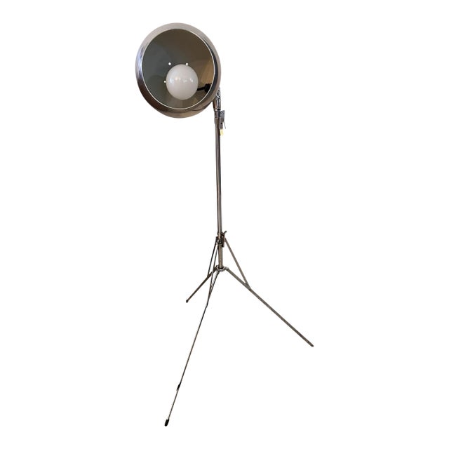 1950s Sonneman Style Eyeball, Tripod Floor Lamp in Chrome For Sale