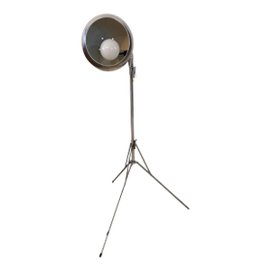 1950s Sonneman Style Eyeball, Tripod Floor Lamp in Chrome