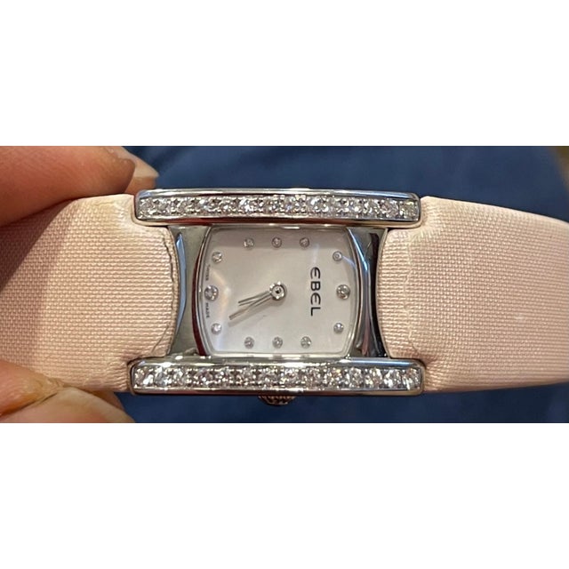 Ladies Ebel Beluga Stainless Steel with Diamonds E9057a28-10, Leather Pink Belt For Sale - Image 14 of 18