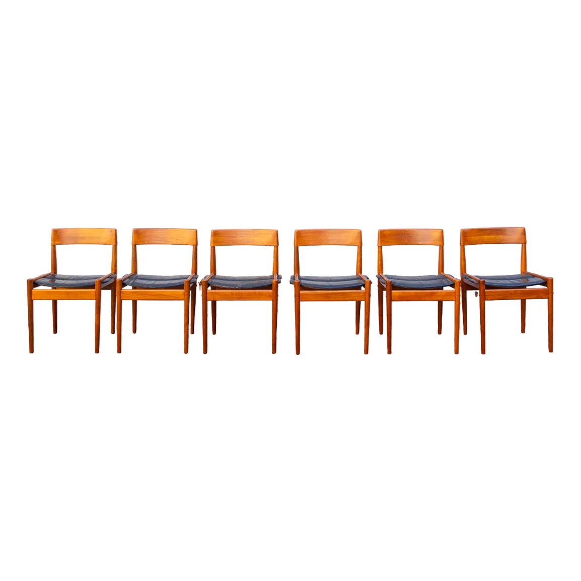 Teak and Leather Dining Chairs by P. Jeppesen for Grete Jalk