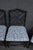 Set of 4 Hollywood Regency Ebonized Faux Bamboo Dining Side Chairs For Sale - Image 9 of 16