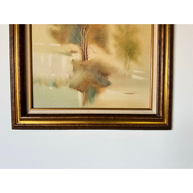 1970s Vintage Impressionist at Tree Landscape Oil Painting by Holbert For Sale - Image 11 of 12