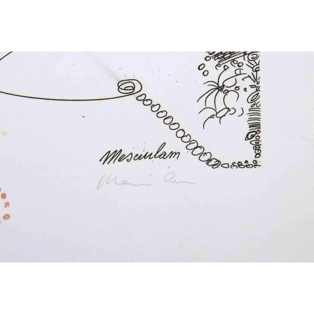 Abstract Composition is an Original Lithograph realized by Plinio Mesciulam in 1973. Very good condition on a white...