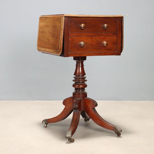 Mahogany Drop-Leaf Center Table For Sale - Image 10 of 11