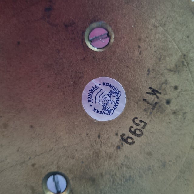 Swedish Mid-Century Modern Glass & Brass Table Lamps by Carl Fagerlund for Orrefors, Tyringe, 1960s, Label-Marked For Sale - Image 9 of 11