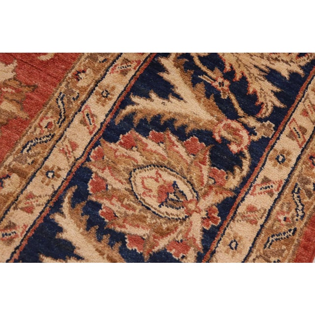 Classic Ziegler Peach Blue Hand-Knotted Wool Rug - 9'2'' X 11'0'' For Sale In New York - Image 6 of 7