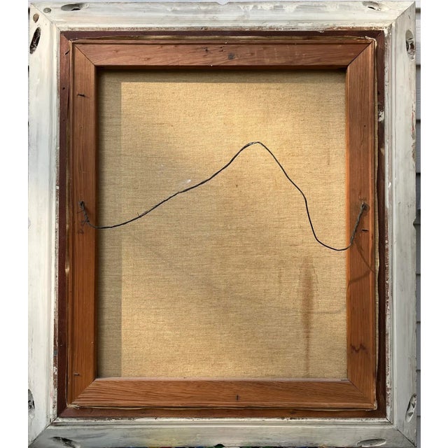 Textile Original French Oil Painting Girl at the Opera by M. Valmain C.1950 Mid Century For Sale - Image 7 of 8