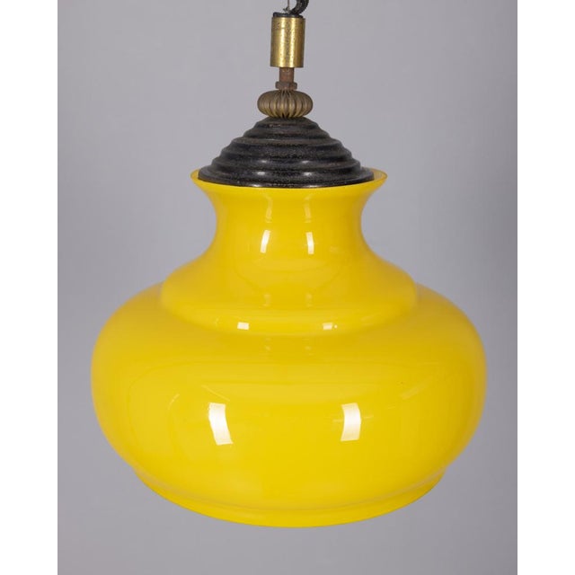 Vintage Italian Yellow Glass Chandelier, 1970s For Sale - Image 6 of 7