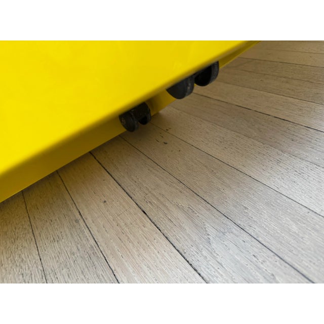 CB2 Lacquered Yellow Side Table, Pair For Sale - Image 4 of 6