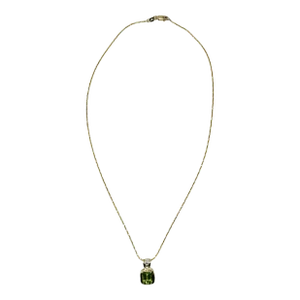 14k Yellow Gold & Peridot Pendant & Necklace