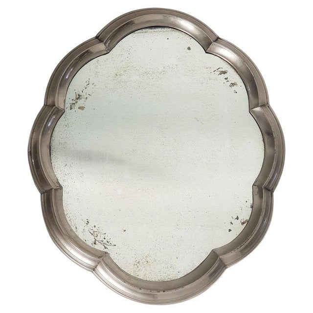 Gold Art Deco Baroque Italian Table Mirror in Pewter, 1930s For Sale - Image 8 of 8