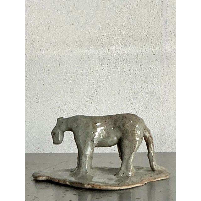 Vintage Boho Glazed Ceramic Tiger For Sale - Image 9 of 9