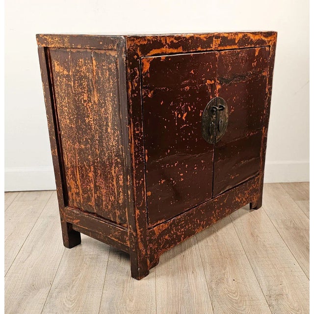 Late 19th Century Cinnabar Painted Chinese Cabinet, Late 19th Century For Sale - Image 5 of 8