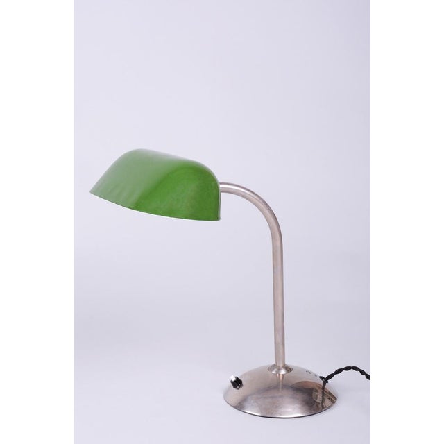 Bauhaus Table Lamp in Chrome and Steel from Franta Anýž, Czech, 1930s For Sale - Image 9 of 9
