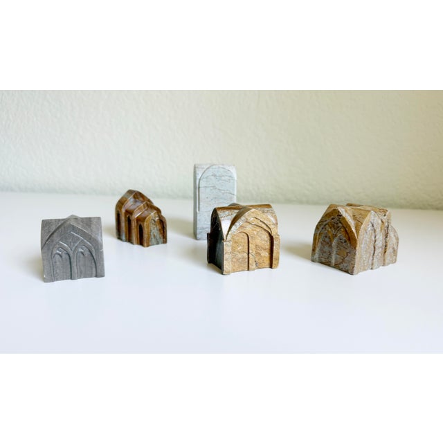1910s Gothic Architectural Study in Hand Carved Marble, a Collection of 5, Dated 1912 For Sale - Image 5 of 11