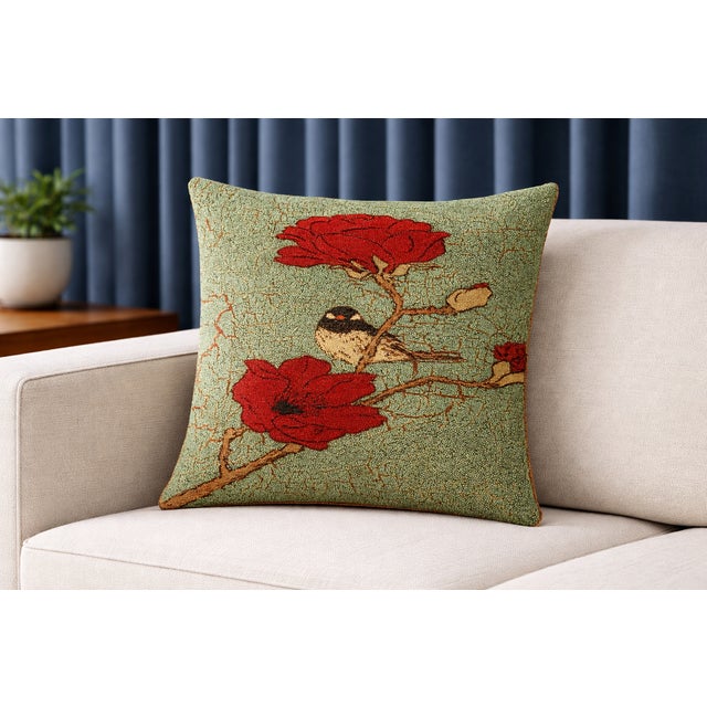 Exquisite Luxury Arts & Crafts Sofa Cushions – 1920s Design Cushion Cover With Insert For Sale - Image 4 of 5