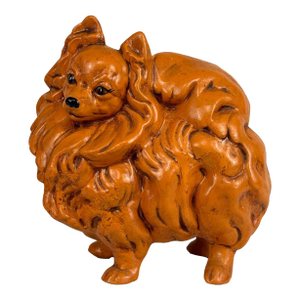 Vintage 1970's Ceramic Pomeranian Dog Sculpture