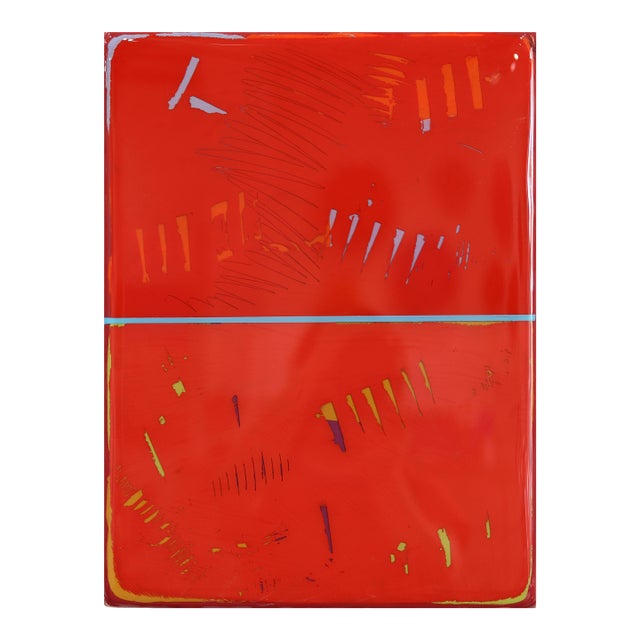 The Window 377 - Original Minimalist Mixed Media Acrylic and Resin Painting on Wood Panel by Ricky Hunt For Sale