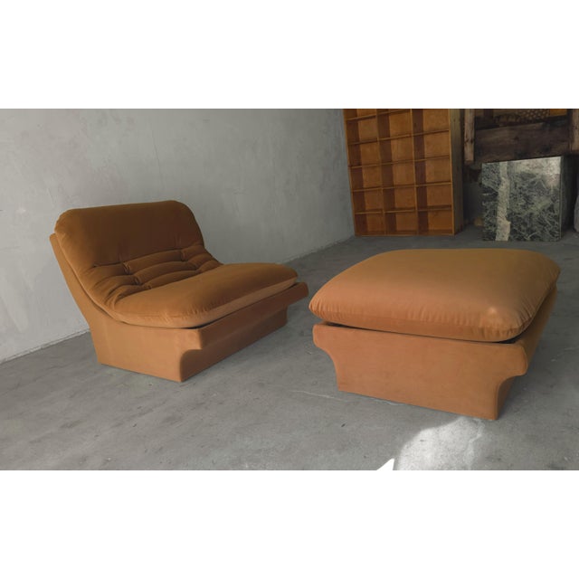 Mid-Century Modern Mid Century Scoop Slipper Chair and Ottoman by Vladimir Kagan For Sale - Image 3 of 8
