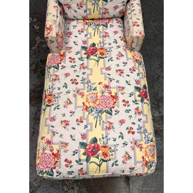 Textile Bespoke Floral Upholstered Chaise For Sale - Image 7 of 12