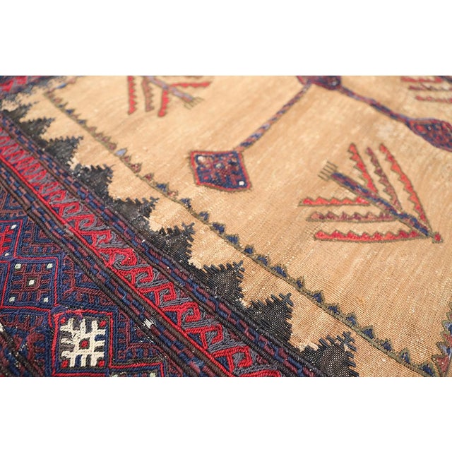 Textile Rare Early 1900s Sofreh Kilim | Collectible Tribal Flatweave | 4' X 4' For Sale - Image 7 of 9