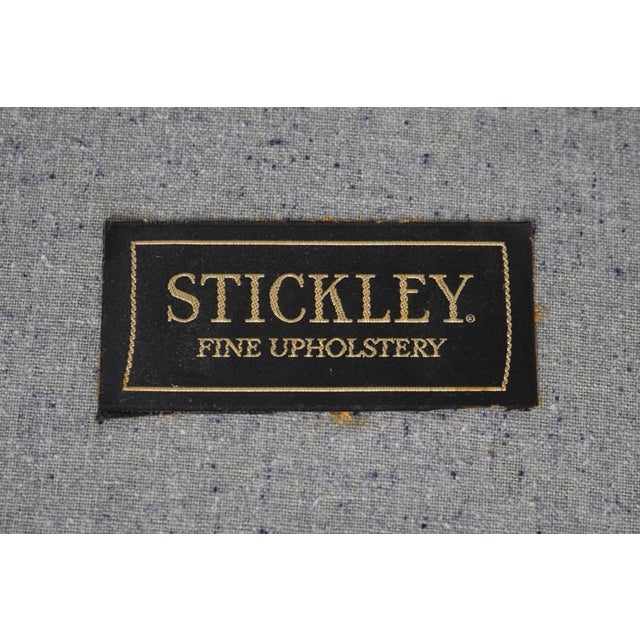 Stickley Tufted Leopold Chair & Ottoman Stool For Sale - Image 12 of 18