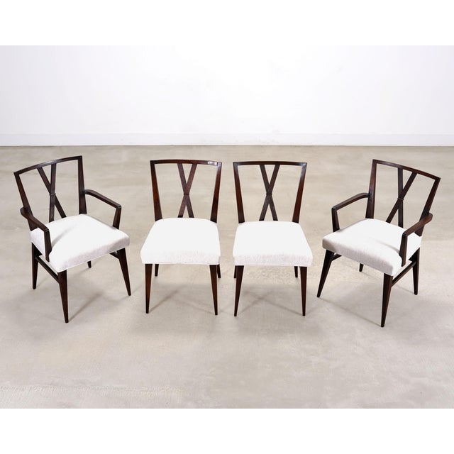 Mid 20th Century Set of Eight Tommi Parzinger X-Back Mahogany Dining Chairs For Sale - Image 5 of 18