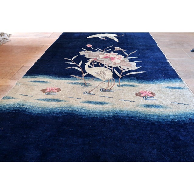 1890s, Antique Chinese Peking Rug With Crane Design 3 X 5 For Sale - Image 4 of 14